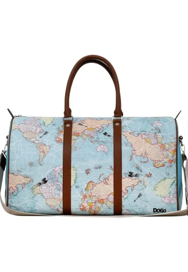 Unisex Cuir Vegan Turquoise Sac de Voyage - Explore Motif - 
