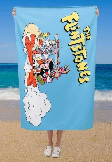 Unisex Çok Renkli Dogo Mare Deniz Havlusu - Warner Bros Looney Tunes The Flintstones Tasarım - 