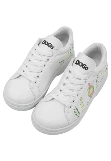 Unisex Enfants Vegan Blanc Baskets - It's Not Easy Being Green Motif - 
