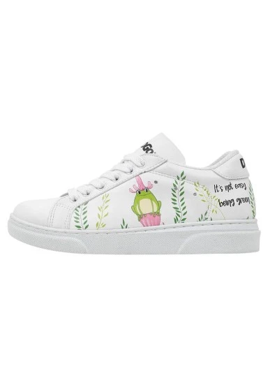 Unisex Enfants Vegan Blanc Baskets - It's Not Easy Being Green Motif - 