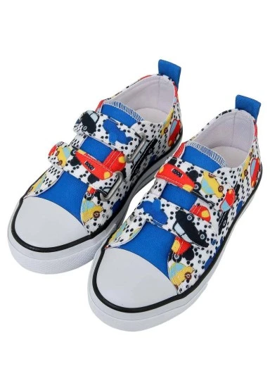 Unisex Kids Vegan White Light-Up Velcro Sneakers - Just Go Somewhere Design - 