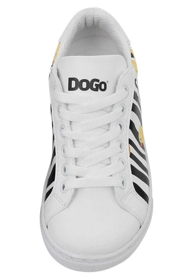 Unisex Kids Vegan Leather White Sneakers - Ducky Design - 