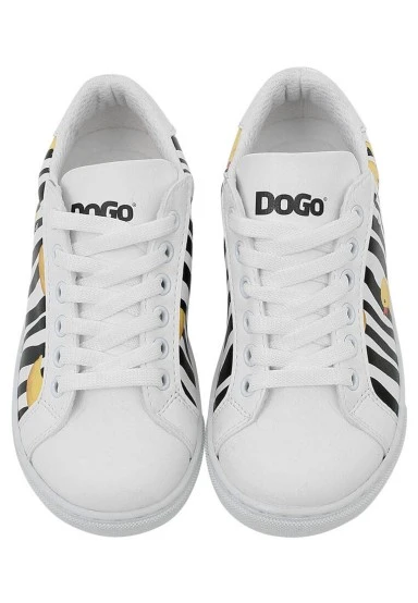 Unisex Kids Vegan Leather White Sneakers - Ducky Design - 