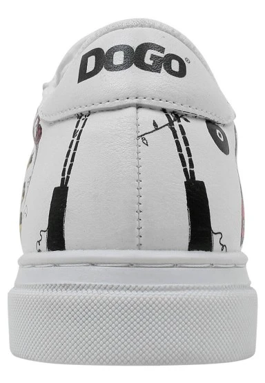 Unisex Kids Vegan Leather White Sneakers - Party Design - 