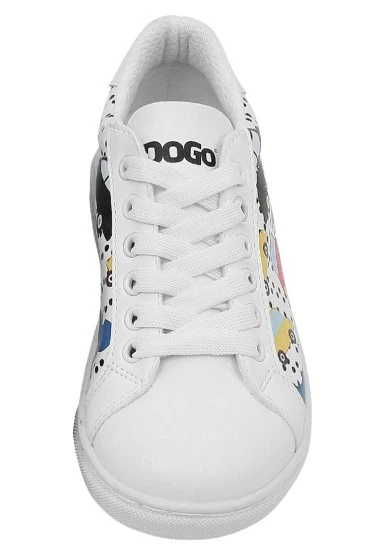 Unisex Kids Vegan Leather White Sneakers - Just Go Somewhere Design - 