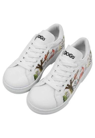 Unisex Kids Vegan Leather White Sneakers - Better Together Design - 