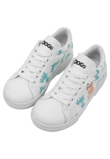 Unisex Kids Vegan Leather White Sneakers - Everything is Gonna Be Purrfect Design - 