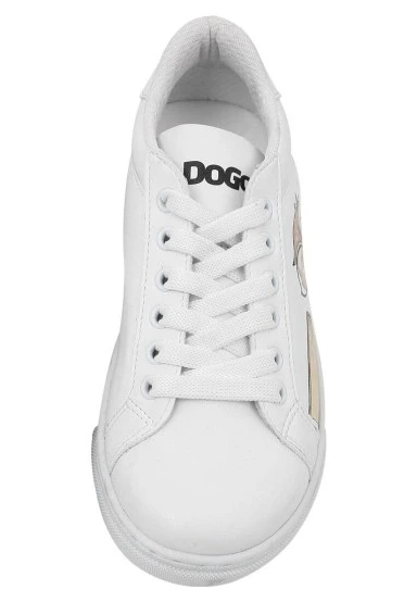 Unisex Kids Vegan Leather White Sneakers - The Wise Owl Design - 