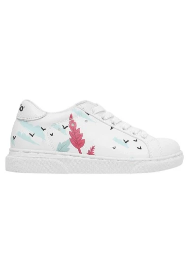 Kids Vegan Leather White Sneakers - State Of Bliss Design - 