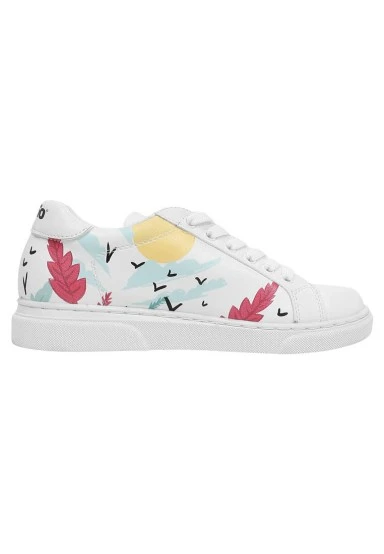 Kids Vegan Leather White Sneakers - State Of Bliss Design - 