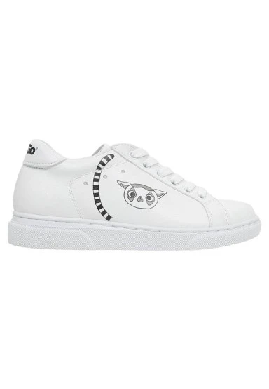 Kids Vegan Leather White Sneakers - Lemur Design - 