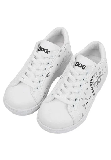 Kids Vegan Leather White Sneakers - Lemur Design - 