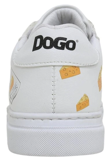 Unisex Kids Vegan Leather White Sneakers - Mission Cheese Possible Design - 