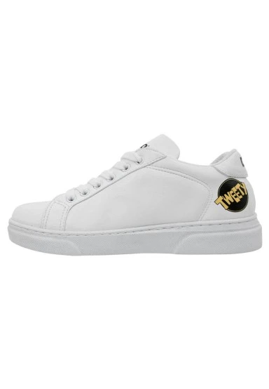 Unisex Kids Vegan Leather White Sneakers - Warner Bros Best of Tweety and Sylvester Design - 