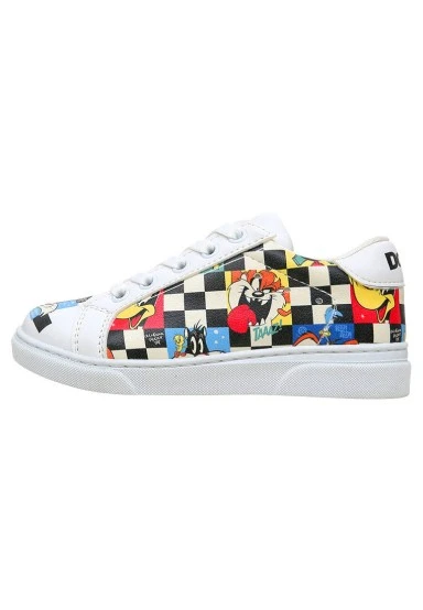 Unisex Kids Vegan Leather White Sneakers - Warner Bros You're-Despicable Design - 