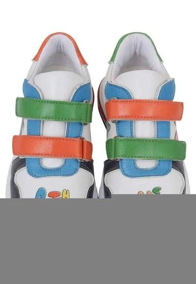 Unisex Kids Vegan Leather Velcro Multicolor Sneakers - Warner Bros Looney Tunes Catch Me Tom&Jerry Design - 