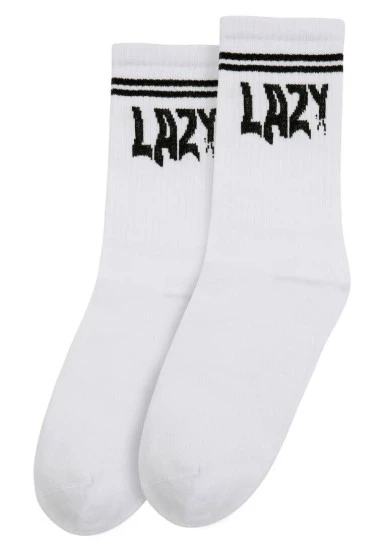 Unisex Vegan Beyaz Çorap - Lazy Tasarım - 