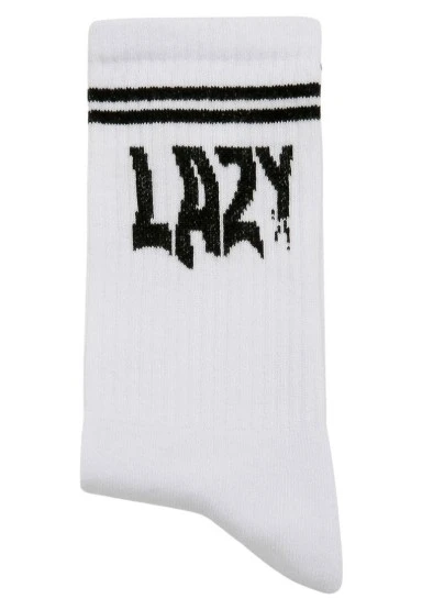 Unisex Vegan Beyaz Çorap - Lazy Tasarım - 