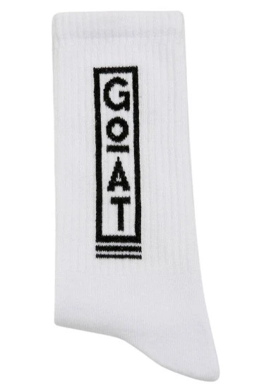 Unisex Vegan Beyaz Çorap - Goat Tasarım - 