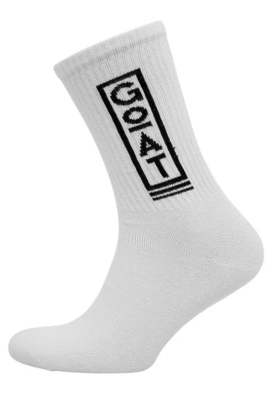 Unisex Vegan Beyaz Çorap - Goat Tasarım - 