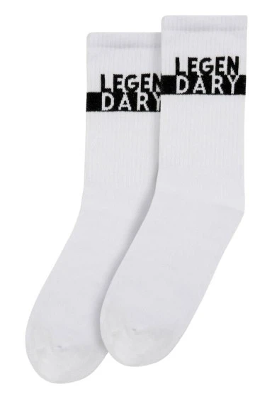 Unisex Vegan Beyaz Çorap - Legendary Tasarım - 