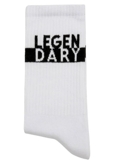 Unisex Vegan Beyaz Çorap - Legendary Tasarım - 