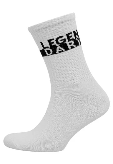 Unisex Vegan Beyaz Çorap - Legendary Tasarım - 
