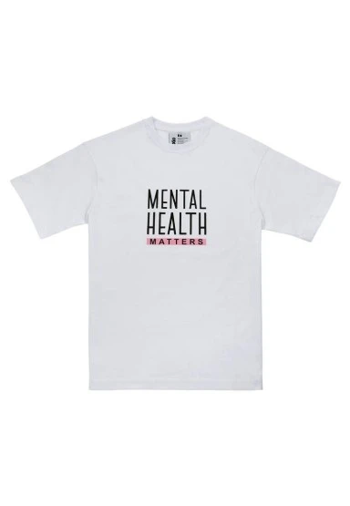 Unisex Vegan Beyaz T-Shirt - Mental Health Matters Tasarım - 