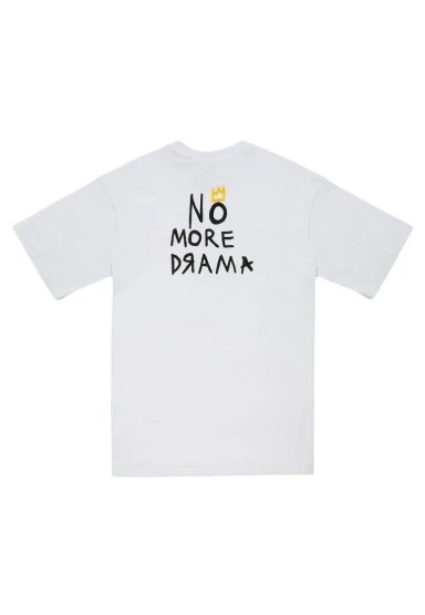 Unisex Vegan Beyaz T-Shirt - No More Drama Tasarım - 