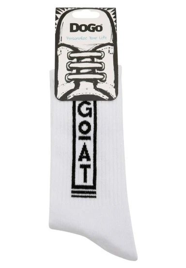 Unisex Vegan Blanc Chaussettes - Goat Motif - 