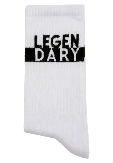 Unisex Vegan Blanc Chaussettes - Legendary Motif - 