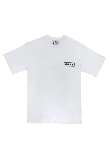 Unisex Vegan Blanc T-Shirt - Goat Motif - 