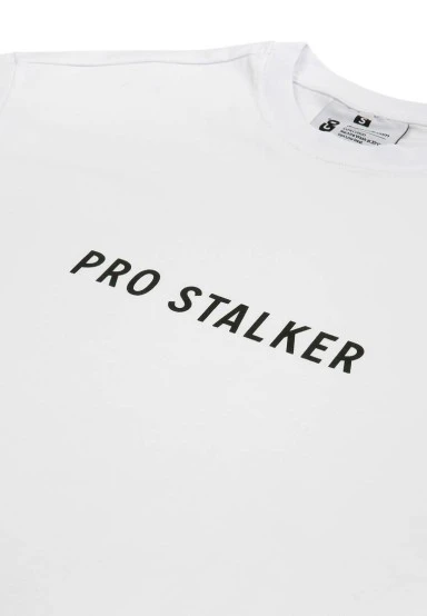 Unisex Vegan Blanc T-Shirt - Pro Stalker Motif - 