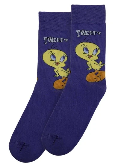 Unisex Vegan Bleu Chaussettes - Warner Bros Tweety Classic Motif - 