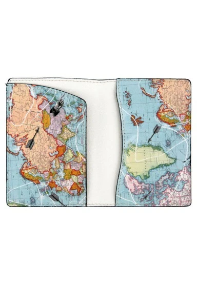 Unisex Vegan Bleu Protège-Passeport - Explore Motif - 