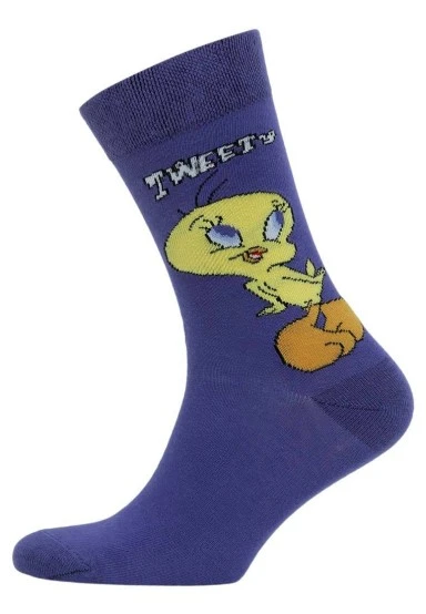 Unisex Vegan Blue Socks - Warner Bros Tweety Classic Design - 
