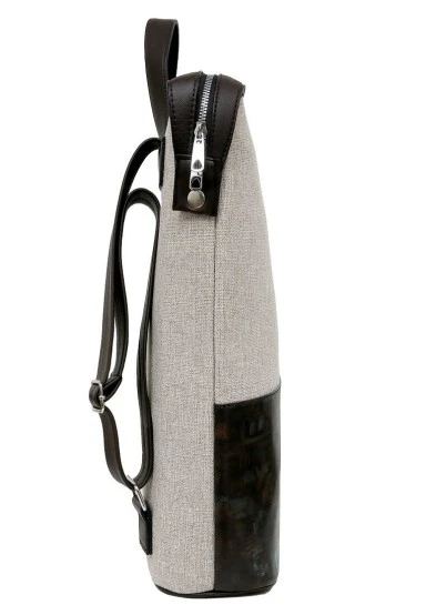 Unisex Vegan Grey Backpack - Dynamic Spirit Design - 