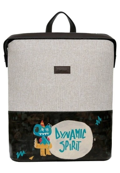 Unisex Vegan Gri Sırt Çantası - Dynamic Spirit Tasarım - 