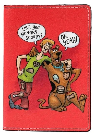 Unisex Vegan Kırmızı Pasaportluk - Warner Bros Hungry Doo Scooby Doo Tasarım - 