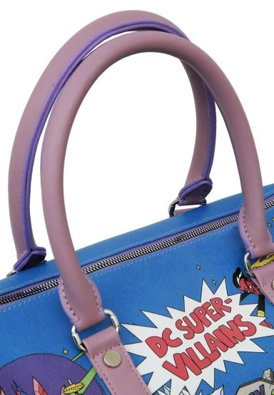 Unisex Vegan Leather Blue Duffle Bag - Warner Bros Dc Villains Design - 