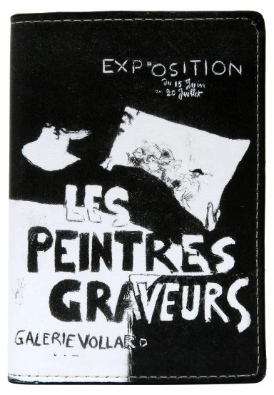 Unisex Vegan Noir Protège-Passeport - Les Peintres Motif - 