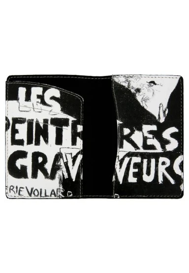 Unisex Vegan Noir Protège-Passeport - Les Peintres Motif - 