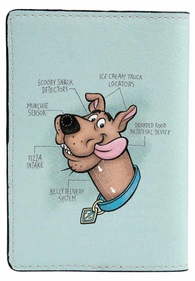 Unisex Vegan Rouge Protège-Passeport - Warner Bros Hungry Doo Scooby Doo Motif - 
