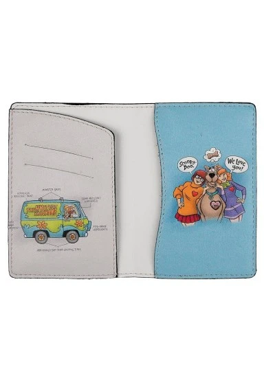 Unisex Vegan Rouge Protège-Passeport - Warner Bros Hungry Doo Scooby Doo Motif - 