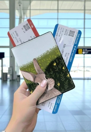 Unisex Vegan Vert Protège-Passeport - Going on an Adventure Motif - 