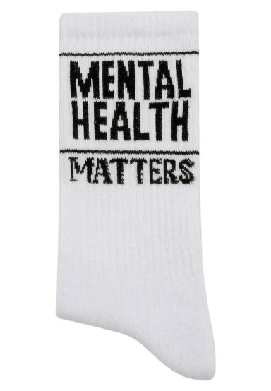 Unisex Vegan White Socks - Mental Health Matters Design - 