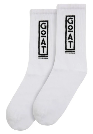 Unisex Vegan White Socks - Goat Design - 