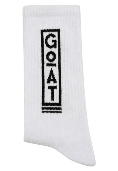 Unisex Vegan White Socks - Goat Design - 
