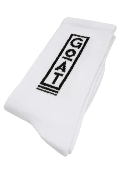 Unisex Vegan White Socks - Goat Design - 