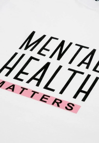 Unisex Vegan White T-Shirt - Mental Health Matters Design - 